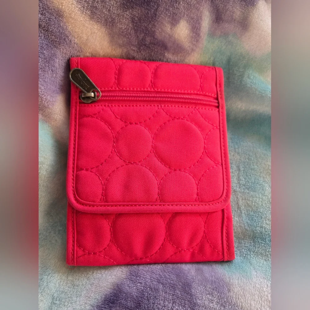 Thirty-One Pink Quilted Crossbody Bag/Wallet